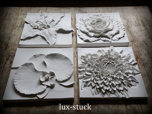 Gips wandrelief relief blumen - wandrelief,