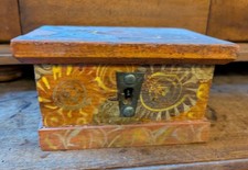 antik Miniatur Truhe Weichholz